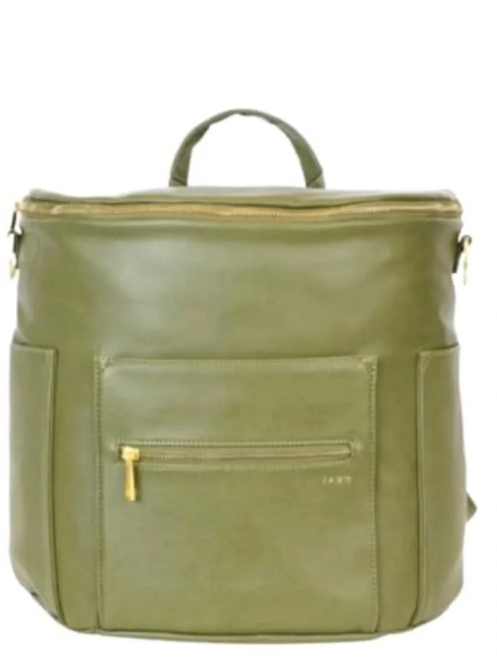 Fawn Design Olive Faux-Leather Backpack Mini with Gold Hardware